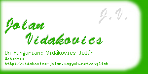 jolan vidakovics business card